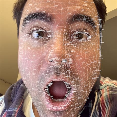 Arkit face mesh.  It creates a 3D face mesh with 1,220 points, detects expression...