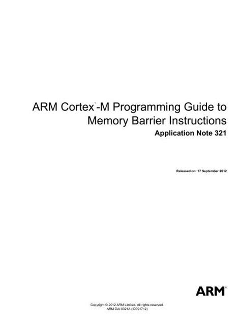 Arm Cortex M Programming To Memory Barrier Pdf - Vodic