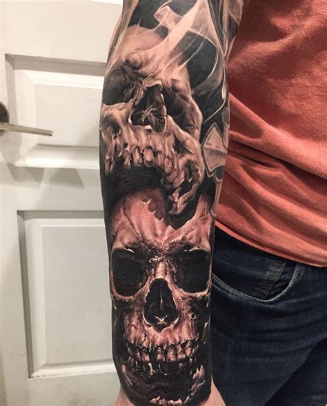 Arm Tattoos Skulls, Skull Tattoo Flowers, Tattoos Arm Mann, Evil Skull