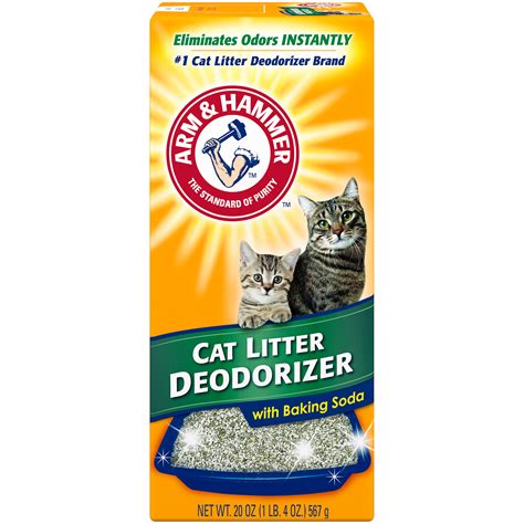 Arm and hammer cat litter deodorizer. ARM & HAMMER® Baking Soda freshens your cat’s litter box for oh so ‘pawfect’ freshness. Cover the bottom of the pan with ARM & HAMMER® Baking Soda, then fill as usual with litter. ... For even stronger litter box deodorization, try ARM & HAMMER® Cat Litter Deodorizer. It is specially formulated to effectively destroy cat litter box odors on contact. … 