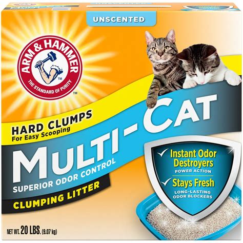 Arm and hammer multi cat litter. Use our Litter Decider comparison chart below to find the best cat litter for you. 7-Day Odor Free Home. Ultra Odor Blasters. ARM & HAMMER™ Baking Soda. EZ Clean Up. Available in Unscented or Fragrance Free. Low Tracking … 