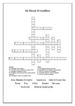 Armadillos protection crossword clue. The Crossword Solver found 30 answers to "SELF PROTECTION", 4 letters crossword clue. The Crossword Solver finds answers to classic crosswords and cryptic crossword puzzles. Enter the length or pattern for better results. Click the answer to find similar crossword clues. 