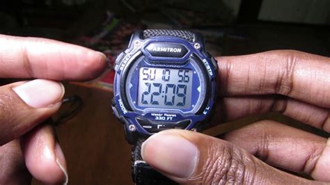 Some of the company's watches display military time, which uses a 24-hour clock. Pressing a few buttons will change the mode on any Armitron watch. Press the top left button on your watch once. The seconds should begin flashing. Press the lower left button six times until the 12/24-hour format appears. Press the top right button once to select ....