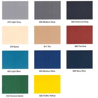 Armorseal 1000 Color Chart