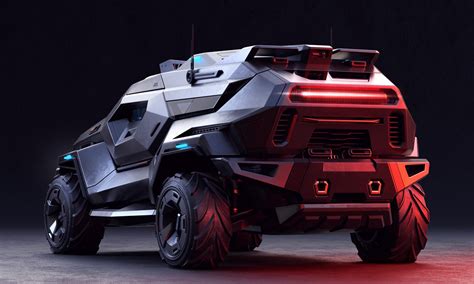 Armortruck Futuristic Armored SUV Concept Cool Material