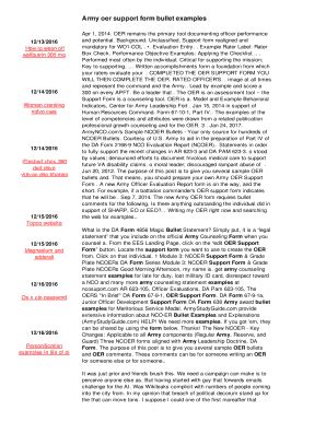 Army Oer Support Form Bullets Examples