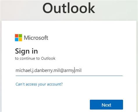 to continue to Outlook. Can’t access you