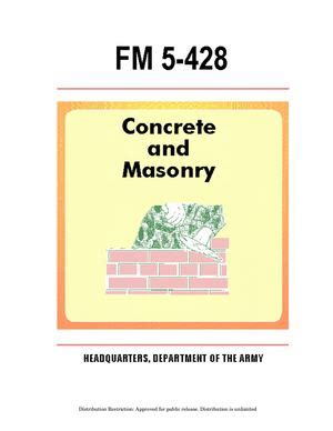 Army field manual fm 5 428 concrete and masonry. - Essential cell biology solution manual bruce alberts.