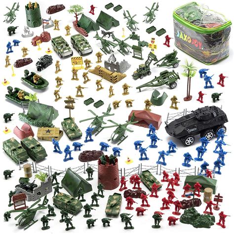 Army men toy. ArtCreativity Little Green Army Men Toy Soldiers, Bulk Pack of 144 Military Toys Figurines, Plastic Army Guys Playset, Action Figures in Assorted Poses, Fun Gift and Party Favors for Boys and Girls. 4.3 out of 5 stars. 255. $16.99 $ 16. 99. FREE delivery Tue, May 21 on $35 of items shipped by Amazon. 