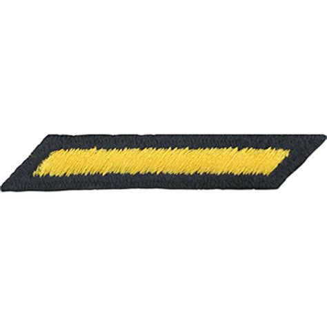 A goldenlite rayon-embroidered bar, 5/32 inch wide and 13/32 inch long, on a green background that forms a 5/64-inch border around the bar. All personnel are …. 