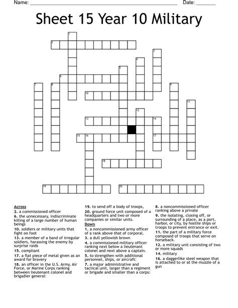 The Crossword Solver found 30 answers to "mil. rank 3 letters", 9 letters crossword clue. The Crossword Solver finds answers to classic crosswords and cryptic crossword puzzles. Enter the length or pattern for better results. Click the answer to find similar crossword clues . Enter a Crossword Clue. A clue is required.. 