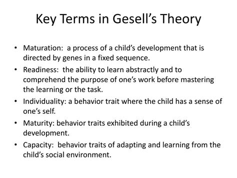 Arnold gesell theory examples