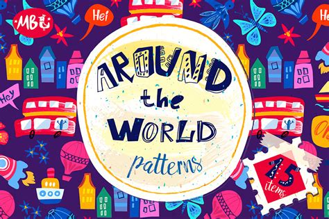 Around the world patterns. Graphic Patterns Creative Market