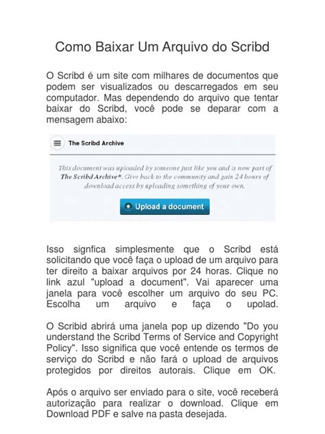 Arquivo PDF Scribd. 