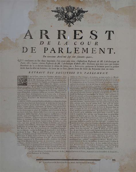 Arrêt de parlement de bordeaux : du 26 mai 1762. - Verzeichnis der protestantischen kirchenbücher der pfalz.