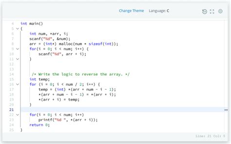 Array Reversal in C - Hacker Rank Solution - CodeWorld19