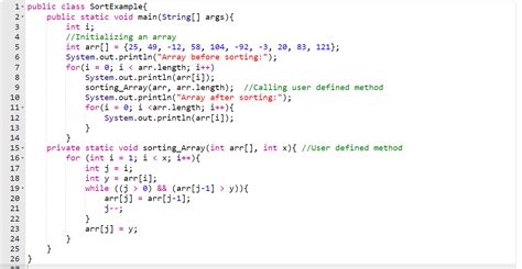 Arrays sort java. sort () メソッドを使用せずに Java で配列をソート-選択ソート. 選択ソートアルゴリズムは、配列内の最小要素を検索し、それを配列の先頭に配置することで機能します。. パスごとに、次に小さい要素を見つけて次に配置します。. 最終的に、2つのサブ配列を ... 
