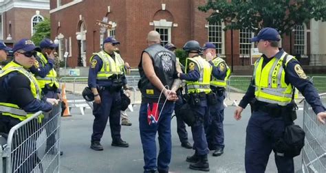 1 day ago · Police grab a protester with his bicycle on the campus of the University of Virginia, in Charlottesville, Va., where tents are set up, Saturday, May 4, 2024. (Cal Cary/The Daily Progress via AP) . 