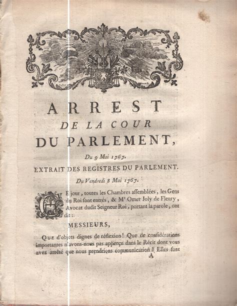 Arrest de la cour de parlement, du premier août 1767. - Necrópolis celtibérica de la dehesa en ayllón : fondos del museo de segovia.