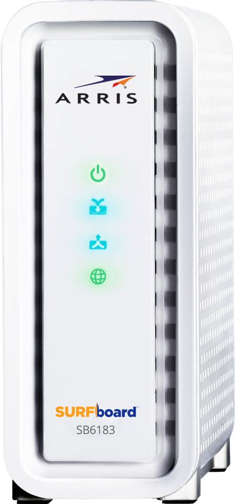 The ARRIS SURFboard SB6183 is a dependable cable modem for those with 500 Mbps internet plans. ... large status light located right under the SURFboard logo changes depending on the device's .... 