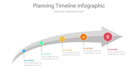 Arrow Design Project Timeline Template PowerPoint Download