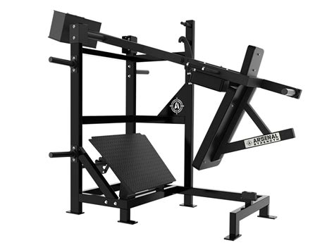 Arsenal strength. The Arsenal Strength Vertical Leg Press is the most unique leg press ever made. This is a must have in any gym for its unique design and ability to target muscle groups like never before. If your goal is to build a world class gym, unique personal training studio, or offer your members a great piece of equipment, the Vertical Leg Press is the one. 