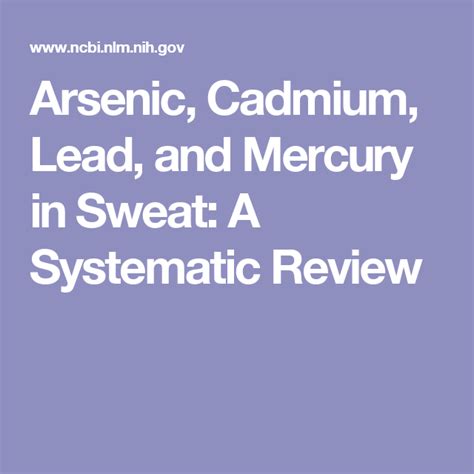 Arsenic, Cadmium, Lead, and Mercury in Sweat: A …