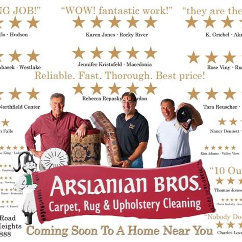 Arslanian brothers. More Arslanian Bros. has been providing excellent customer service for over 65 years. We provide area rug cleaning and restoration, carpet cleaning, upholstery cleaning, and more to Cleveland, OH and the surrounding areas. Family-owned and operated since 1959, Arslanian is the name you can trust. 