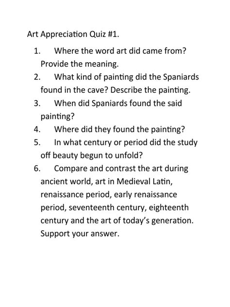 Art Appreciation Quiz #1 Flashcards Quizlet