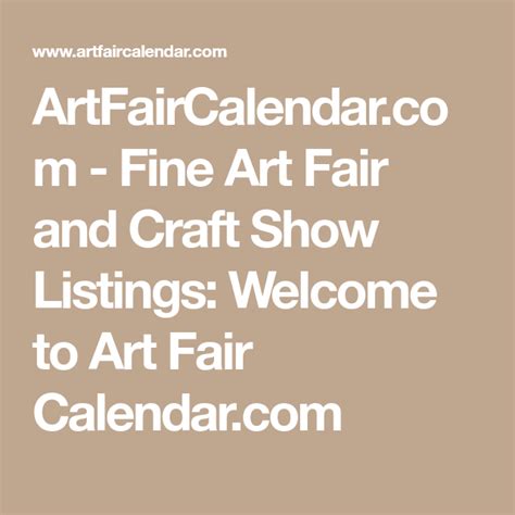 Art Fairs Calendar