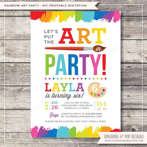 Art Party Invite Template