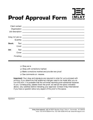 Art Proof Approval Template Form Fill Out and Sign Printable PDF