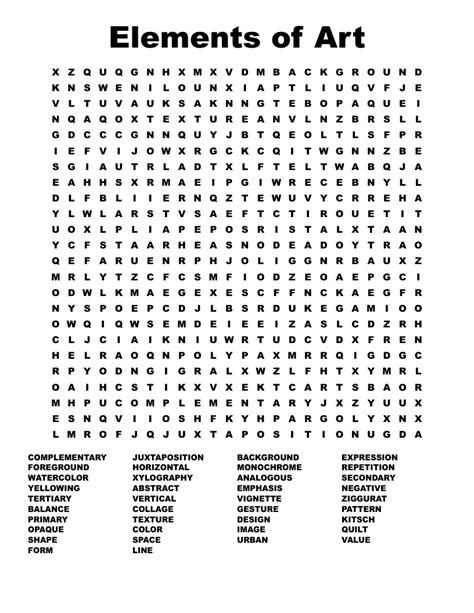 Art Word Search WordMint