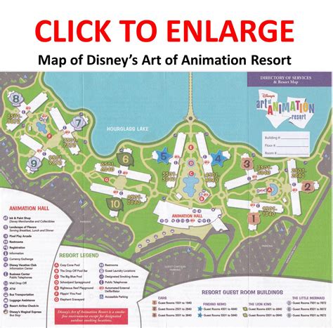 Art of animation disney map. Hotel Address. 1850 Animation Way. Lake Buena Vista, Florida 32830-8400. (407) 938-7000. Complimentary Self-Parking Available. Get Directions. 
