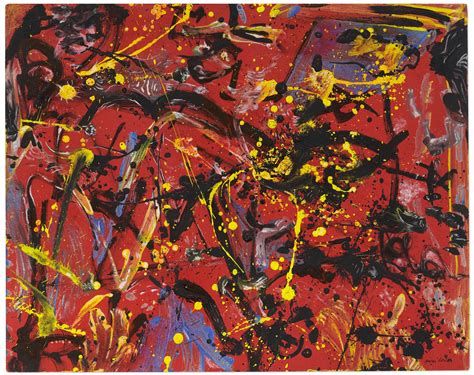 Art pollock. Notoriously nicknamed "Jack the Dripper" by Time magazine, Pollock pioneered the technique of flinging pigment from store-bought cans of paint onto canvas placed flat on the floor. Filled with intricate webs of lines and intermingled spatters, paintings such as Number 5, 1950 are unusually direct records of the artist's moving body and hand gestures. 