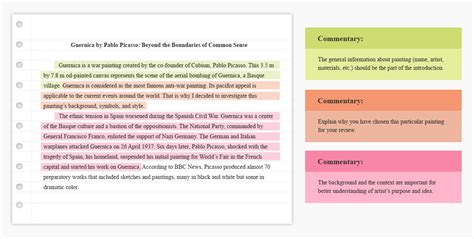 Art reviews examples