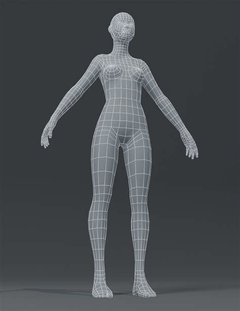 ArtStation - Female Basemesh - Foating Pose Game Assets