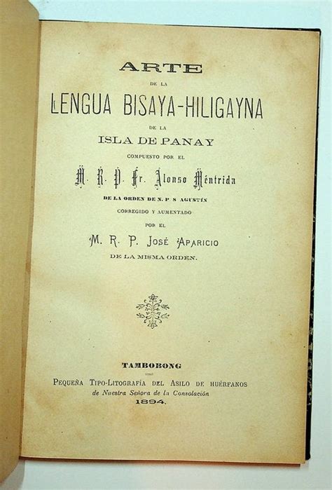 Arte de la lengua bisaya hiligayna de la isla de panay. - User manual for the fund management 46 in sap.