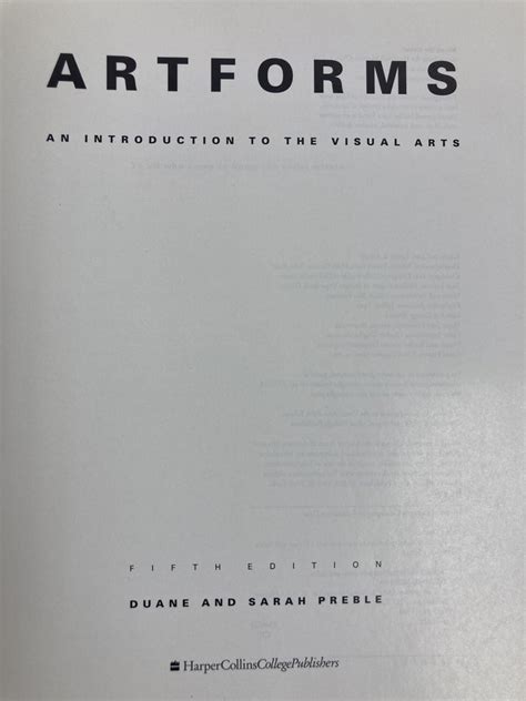 Artforms An Introduction To The Visual Arts
