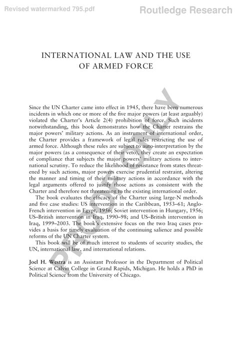 Article 42 of the Un Charter on Use of Armed Force - Law Essays