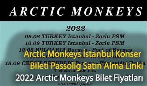 Artics monkey istanbul bilet fiyatları