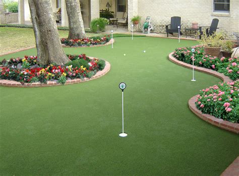 Artificial putting green. Our artificial putting green is installed using our own experienced staff and state-of-the-art equipment, guaranteeing you the highest quality golf putting green possible. Key Benefits of Our Backyard Putting Green Installation. As your local artificial putting green expert for so many years, we have loved seeing the many ways our Washington ... 