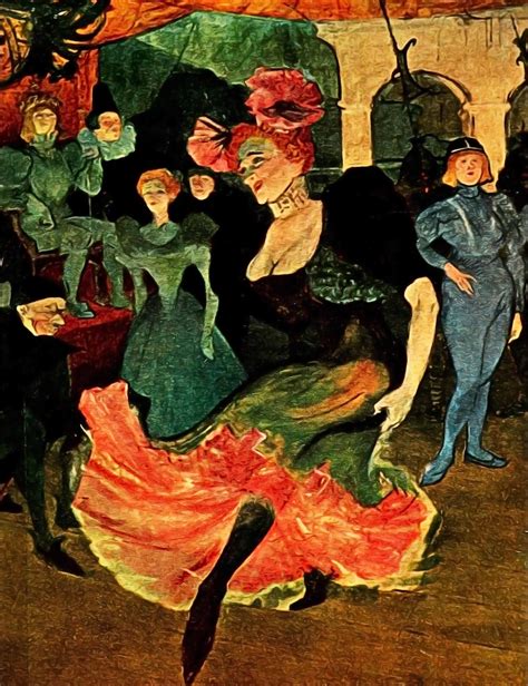 The new Moulin Rouge soon inspired Toulouse-Lautrec to paint one of his most ambitious works: At The Moulin Rouge: The Dance. The picture dates from 1889-90. Toulouse-Lautrec’s At The Moulin Rouge: The Dance. Valentin ‘the boneless’ puts a trainee through her paces as a quality bourgeois audience looks on.. 