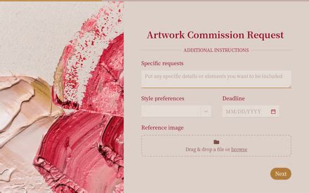 Artwork Commission Request Form Template