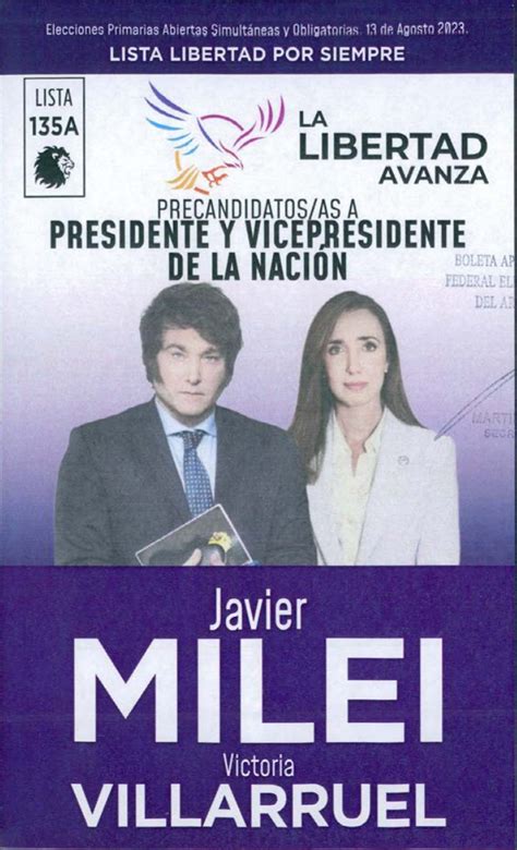 Así es la boleta y la lista completa de Javier Milei para las elecciones generales en Argentina