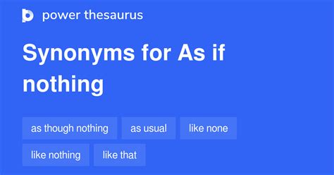 As If Nothing Happened synonyms - Power Thesaurus