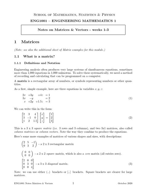 As level mechanics notes pdf.  Material on vectors and matrices, usually o ...