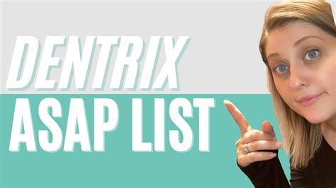 Asap list dentrix. Include all words in search. Highlight search results % End of search results. 