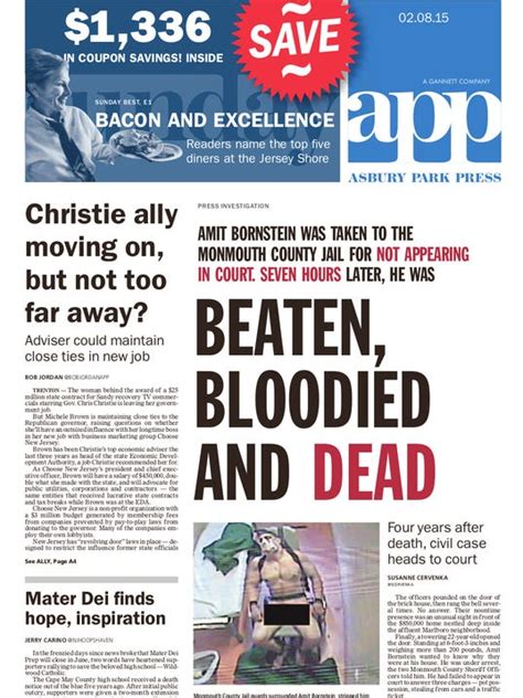 Asbury park press newspaper. Introducing the Asbury Park Press eEdition app, where subscribers can read the Asbury Park Press on an iPad with all the stories, photos and ads shown just as it appears in print. ... Lebanon Daily News eEdition. News The Palm Beach Post. News Florida Today. News Asbury Park Press. News Des Moines Register. News You Might Also Like NJ 101.5 ... 