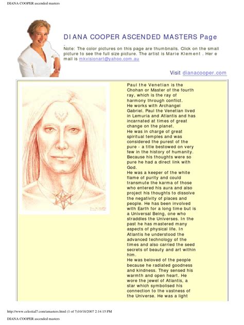 Ascended Masters Diana Cooper